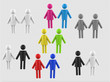 © Volha - Man and woman hold hands icons set  3d rendering