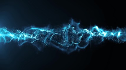 abstract wave energy background loop/ 4k animation of an abstract fractal light silk elegant field w
