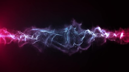 Wall Mural - abstract wave energy background loop/ 4k animation of an abstract fractal light silk elegant field w