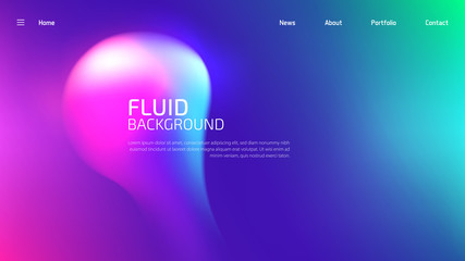 Wall Mural - Trendy fluid gradient background for landing page background, colorful abstract liquid 3d shaped. Futuristic design backdrop for banner, poster, cover, flyer, presentation, advertising