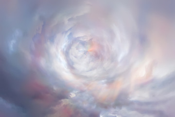 Wall Mural - swirling sky background with clouds / beautiful watercolor clouds background, spring sunset, beautif