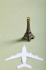 Travel concept , Eiffel tower miniature