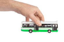 Hand With Toy Bus