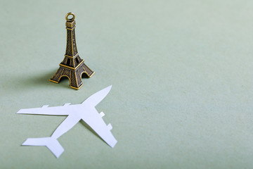 travel concept , eiffel tower miniature