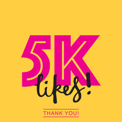 5k likes online social media thank you banner