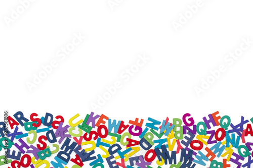 Letras De Abecedario De Colores Vista Desde Arriba Sobre Fondo Blanco Aislado Copy Space Buy This Stock Photo And Explore Similar Images At Adobe Stock Adobe Stock