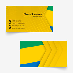 Wall Mural - Gabon Flag Business Card, standard size (90x50 mm) business card template.