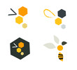 Logo icone abeille stylisée géométrique graphique