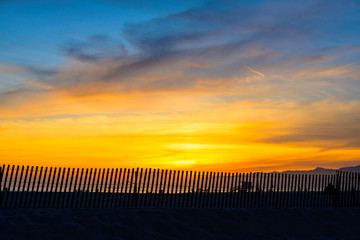 Wall Mural - Silhouette sunset beach Santa Monica