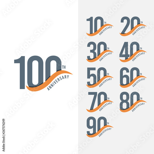 Fotografía 100 Year Anniversary Set Vector Template Design Illustration