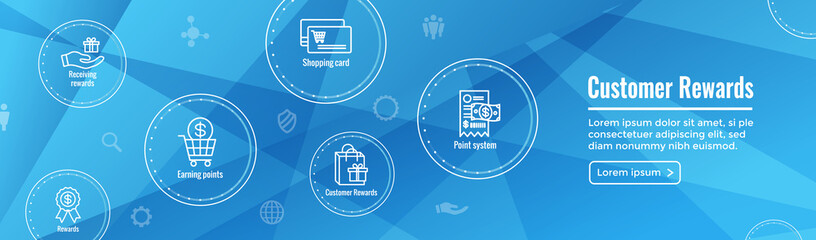 Customer Rewards Icon Set and Web Header Banner Design