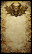 Fantasy scroll with gargoyle head ornament