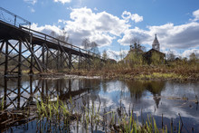 Reflection Of Bridge In Lake
