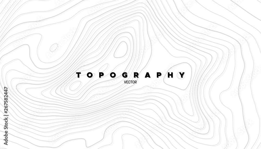 Topography relief. Abstract background. Vector illustration. Outline cartography landscape. Modern poster design. Trendy cover with wavy lines - obrazy, fototapety, plakaty 