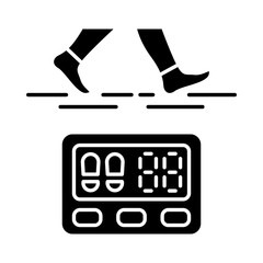 Poster - Digital pedometer glyph icon