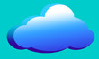 Cloud isometric shape, template for design.