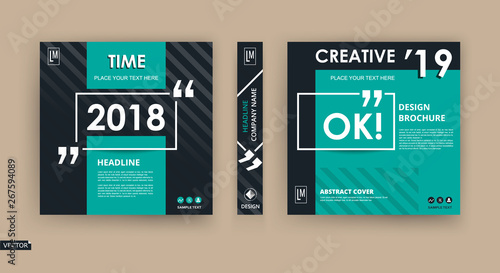Abstract Patch Brochure Cover Design Black Info Data Banner Frame