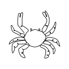 Wall Mural - crab one line drawing minimalist design continuous style