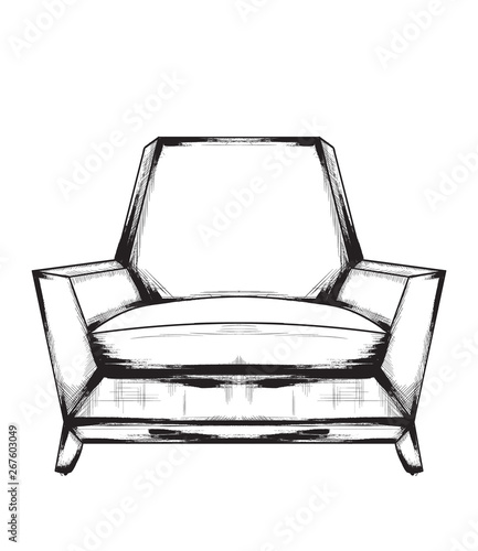 Rich baroque armchair Vector. Retro style furniture. Vintage designs