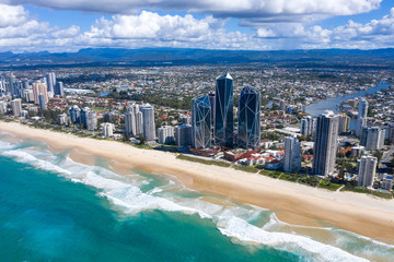 Sunny view of Broadbeach on the Gold Coast