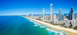 Panoramic view of sunny Surfers Paradise on the Gold Coast looking from the North