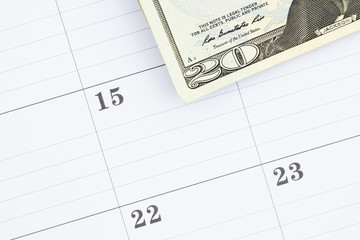 Wall Mural - Monthly calendar with 20 dollar bills