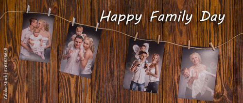 Family Day Concept Photo Of A Young Family On A Wooden Background