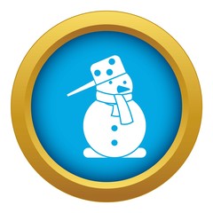 Wall Mural - Snowman icon blue vector isolated on white background for any design