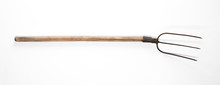 Old Rural Peasant Pitchfork On White Background