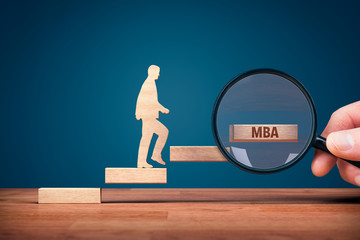 Wall Mural - Businessman want to growth and get MBA education
