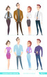 People in different clothes style 