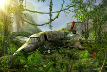 Airplane Wreck In The Jungle - Crash Site