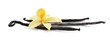 Aromatic vanilla sticks and flower on white background