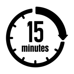 Sticker - Clock , timer (time passage) icon / 15 minutes 