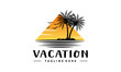 Vacation logo design. Summer holiday vector illustration