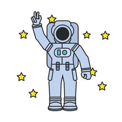 Canvas Print - astronaut suit with set of stars