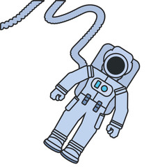 Canvas Print - astronaut suit with hose isolated icon