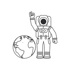 Canvas Print - astronaut suit with planet earth