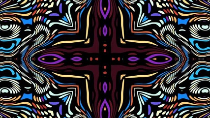 Poster - Transforming symmetric abstract pattern. Futuristic abstract background. Looping footage.
