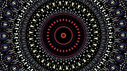 Poster - Spinning abstract magic circle. Mosaic mandala. Looping footage.