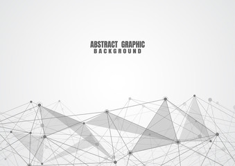  Abstract connecting dots and lines with geometric background. Modern technology connection science, Polygonal structure background. Vector illustration