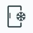 Deep freezer isolated icon, kitchen freezer outline vector icon