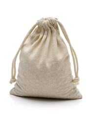 linen bag on white background