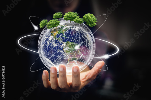 earth in hands - environment concept - elements of this image furnished by NASA Poster Mural XXL