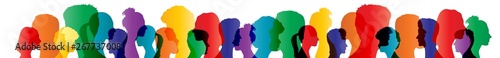 Fotomural community colorful face panorama