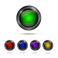 Wall Mural - set of trendy glass buttons for web design. vector buttons red, blue, yellow, green, purple color.