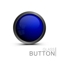 Wall Mural - template shiny buttons under the icons. blue round button. vector web design element. ready design f