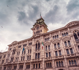 Poster - Main building facade in piazza unita in Trieste city center, Italy