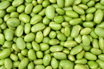 Green soybeans background