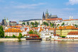 Lesser town (Mala Strana) cityscape with Prague Castle, Czech Republic